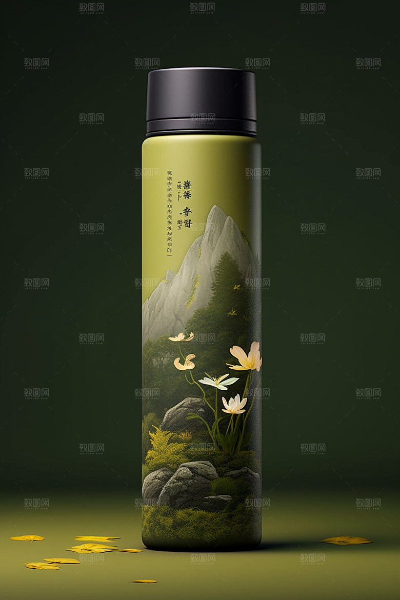 茶叶罐中国风中式模型