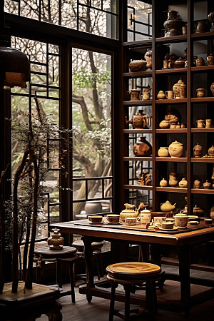 茶艺室传统文化茶道效果图