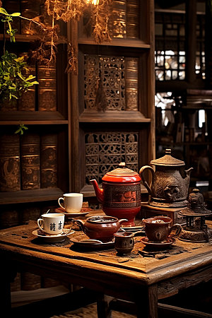 茶艺室高清传统文化效果图