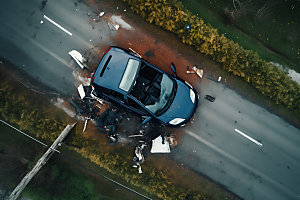 车祸冲击力车辆碰撞摄影图