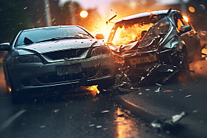车祸事故道路安全摄影图