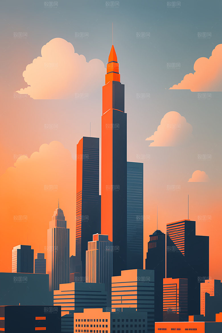 城市艺术都市插画