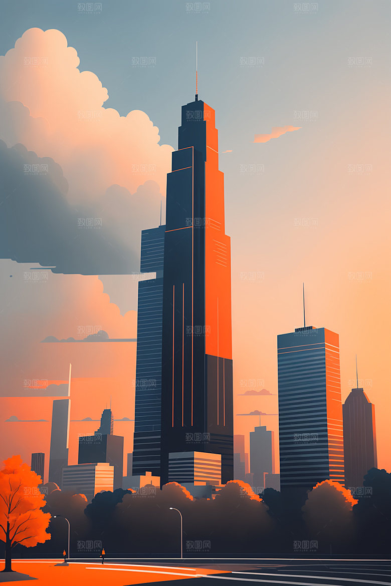 城市艺术都市插画