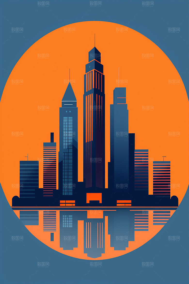 城市都市艺术插画