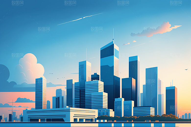 城市艺术地标插画