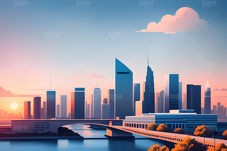 城市艺术都市插画