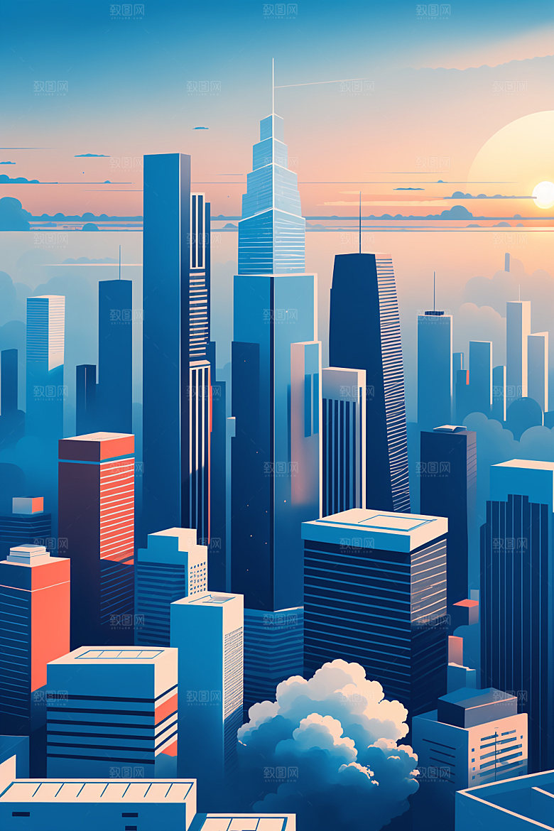 城市都市艺术插画