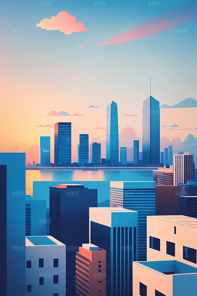 城市都市艺术插画