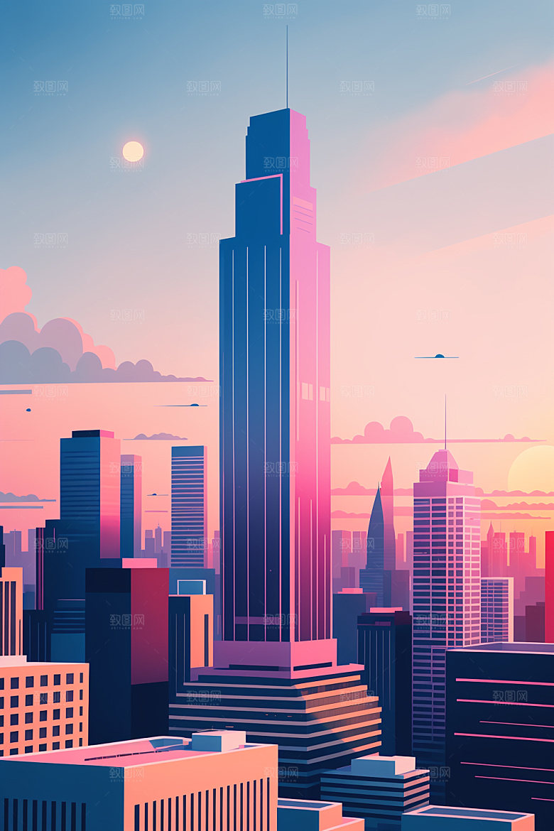 城市都市艺术插画