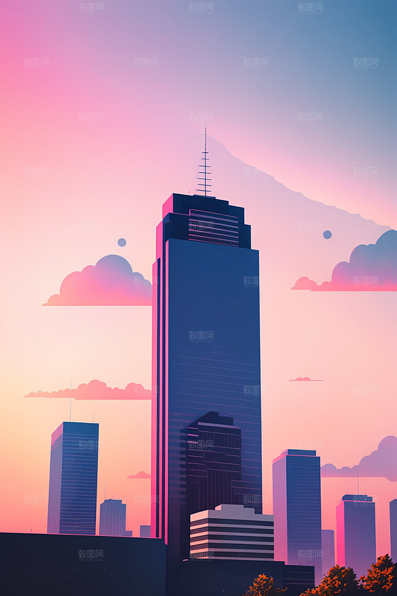 城市都市艺术插画