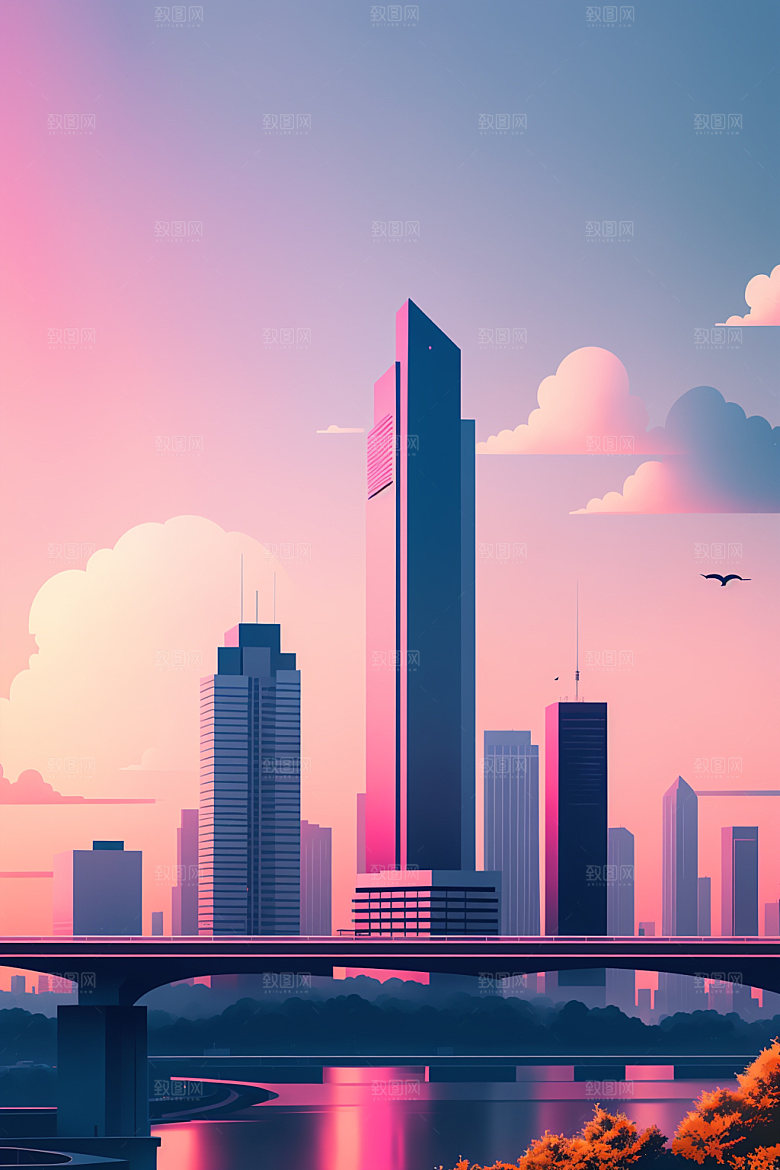 城市艺术都市插画