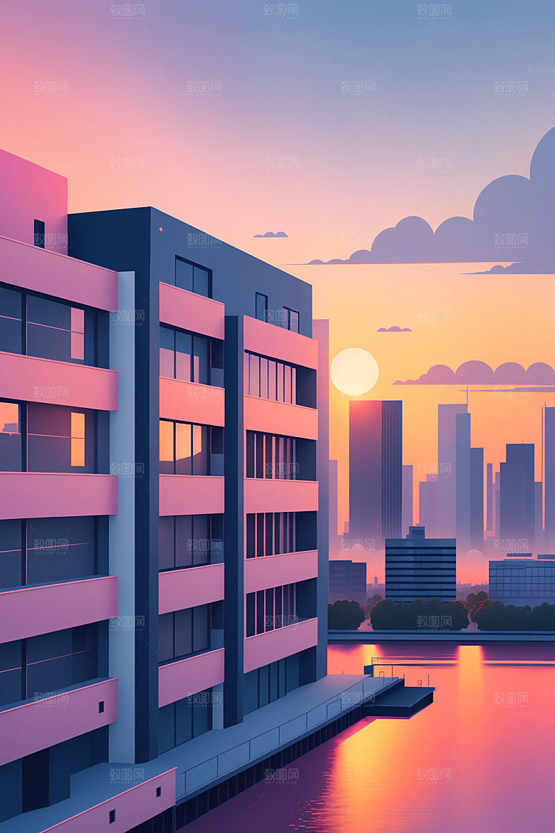 城市艺术都市插画