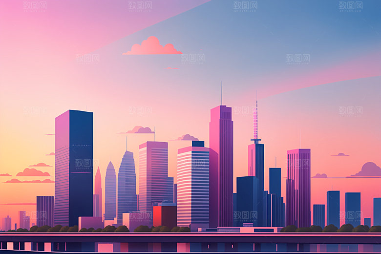 城市都市艺术插画