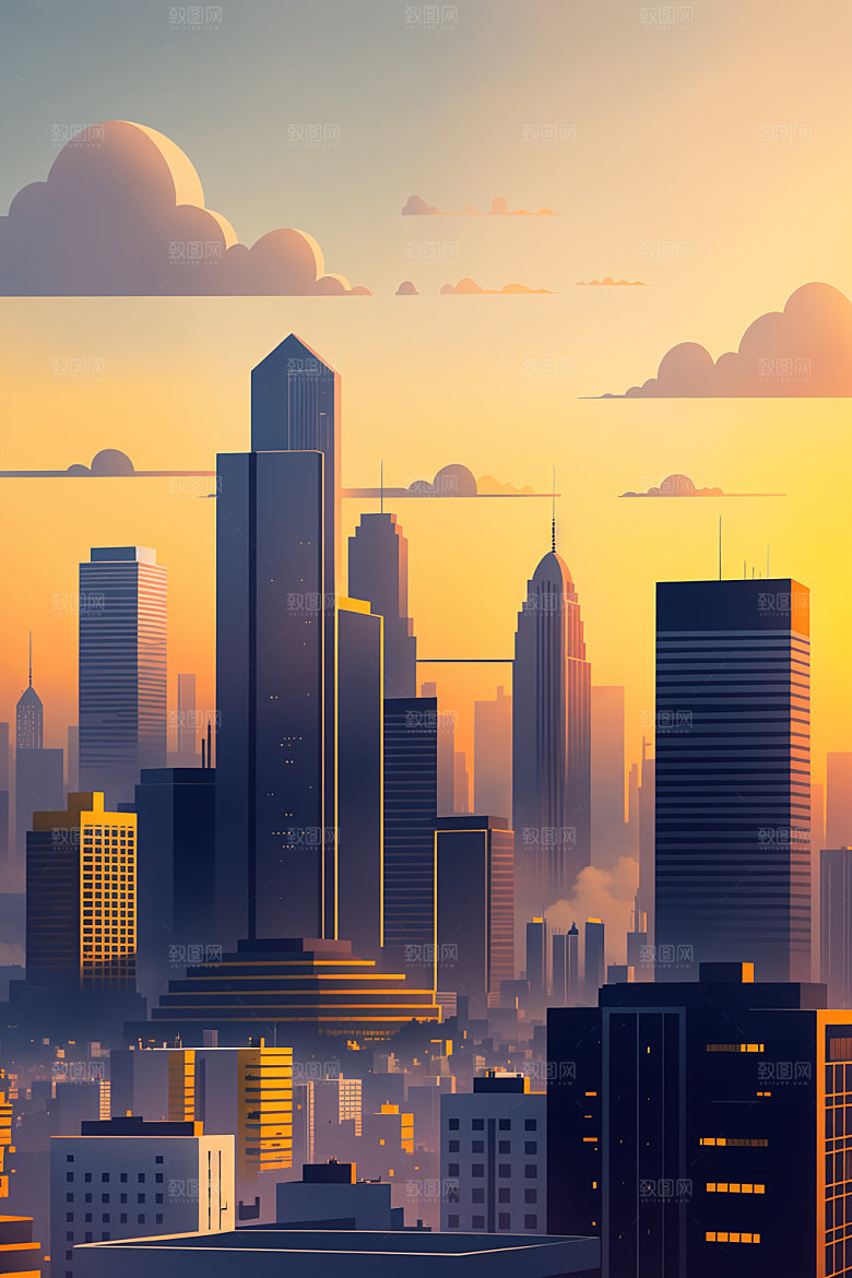 城市都市艺术插画