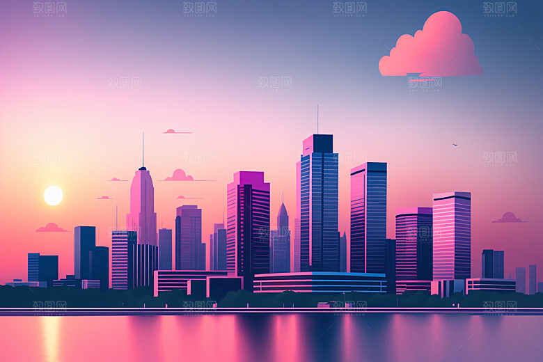 城市艺术扁平风插画
