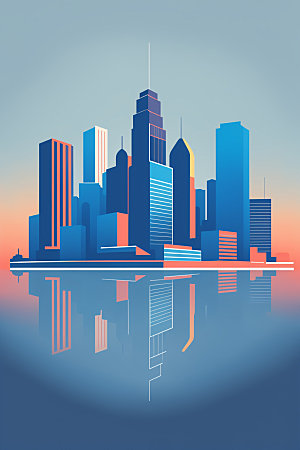 城市都市简约插画