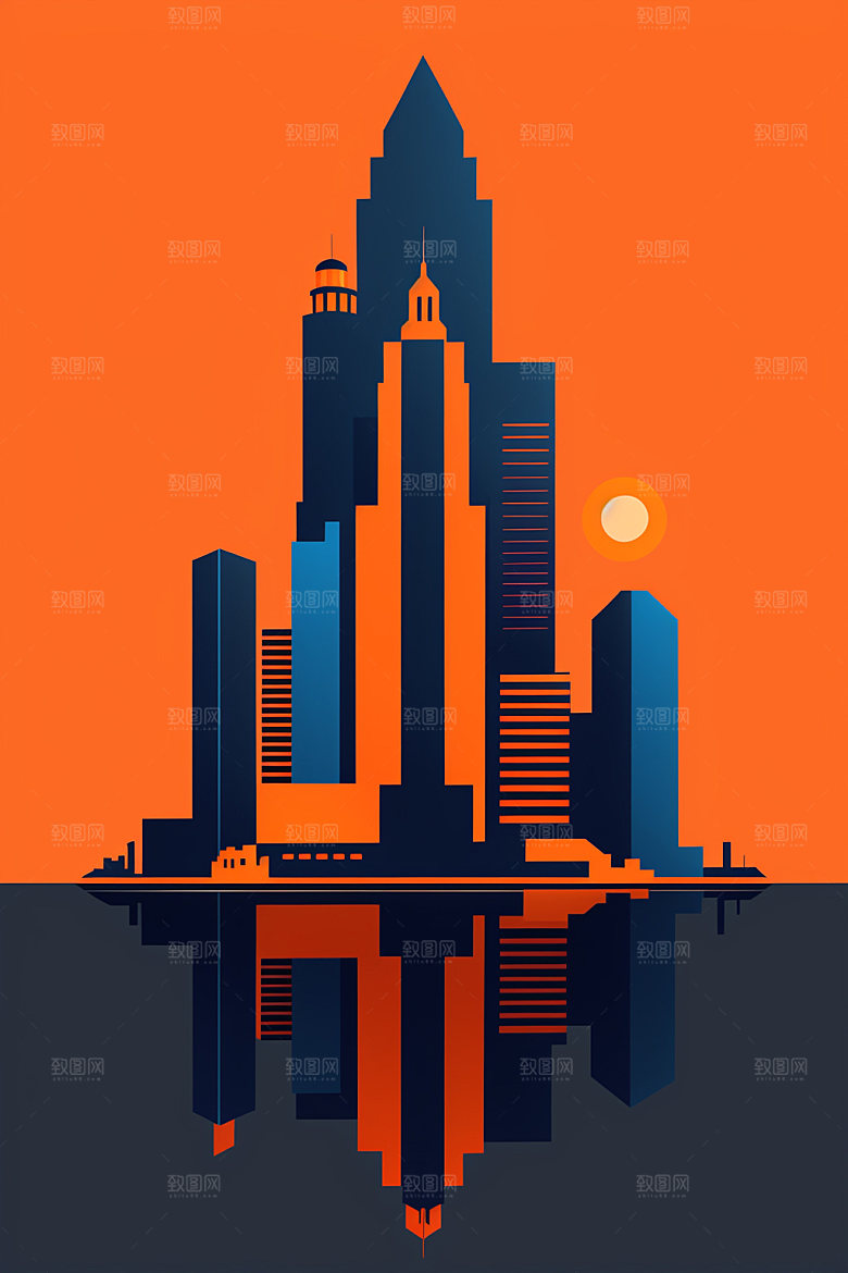 城市艺术都市插画