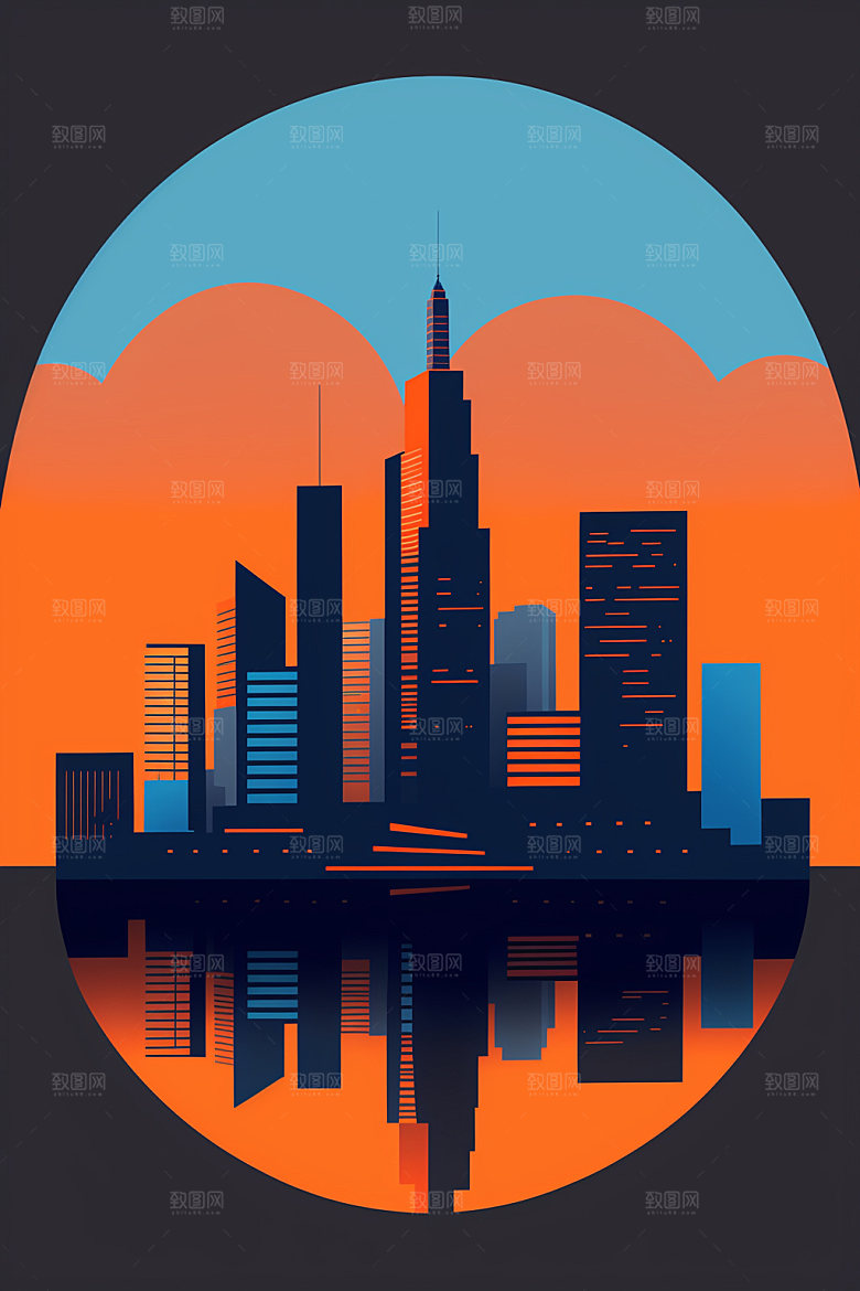 城市都市艺术插画