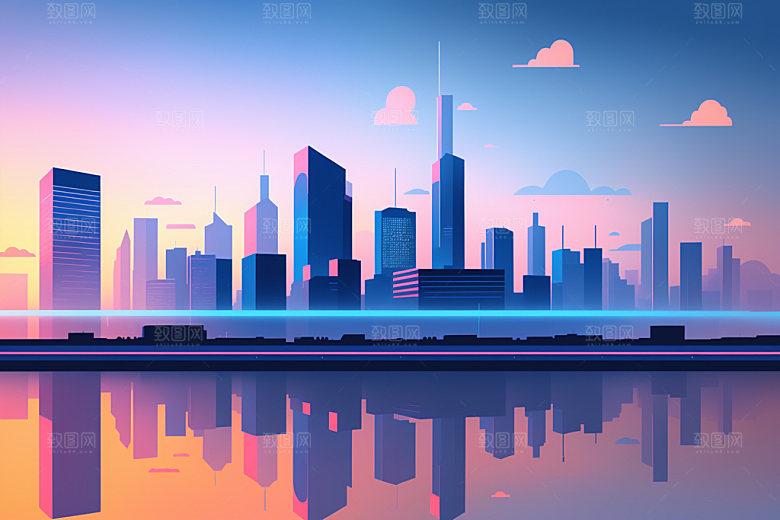 城市艺术简约插画