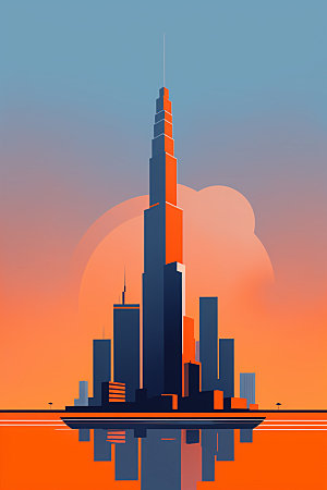 城市大厦都市插画