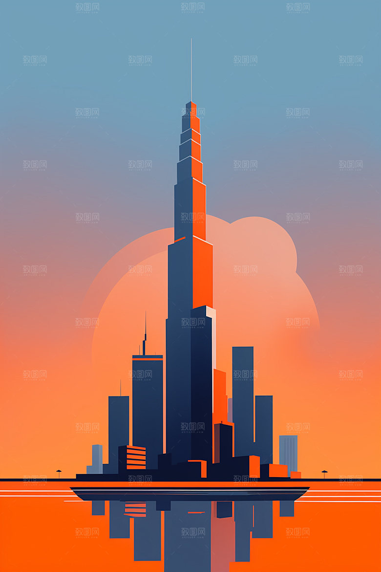 城市大厦都市插画