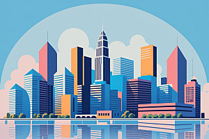 城市都市艺术插画