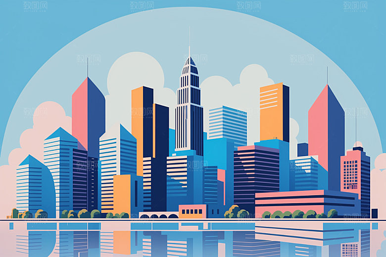 城市都市艺术插画