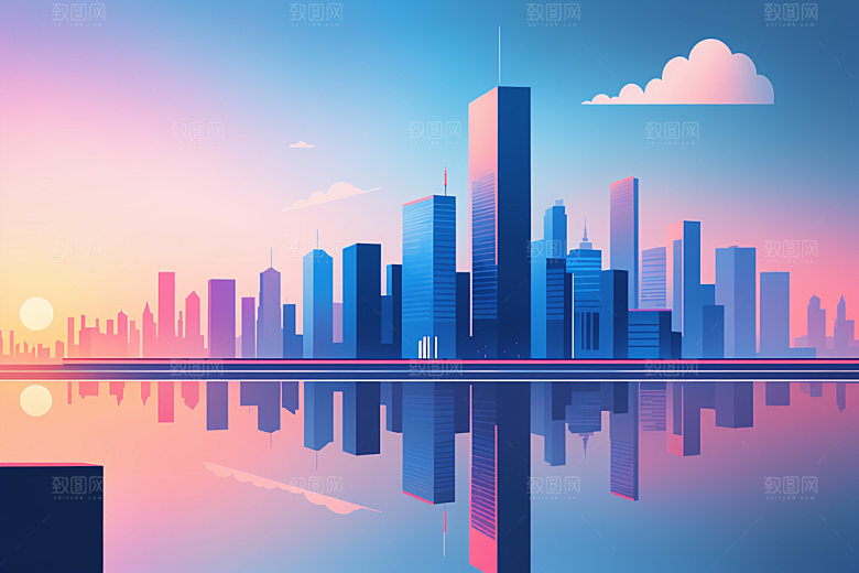 城市都市艺术插画