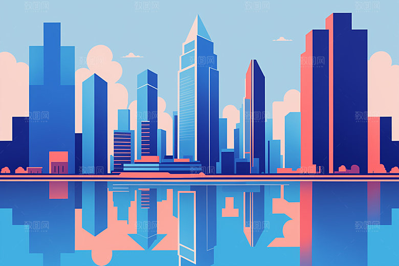 城市都市艺术插画