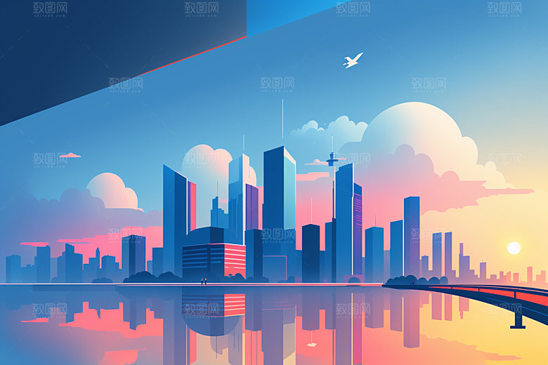 城市艺术都市插画