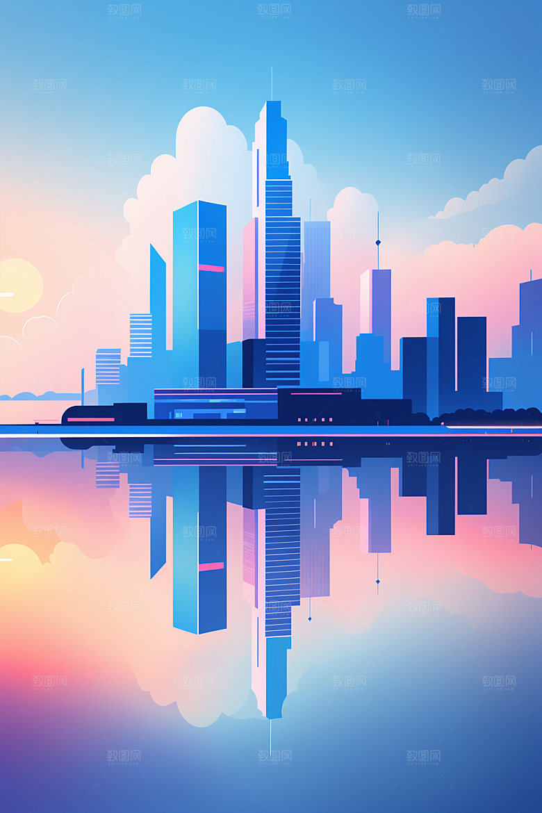 城市都市艺术插画