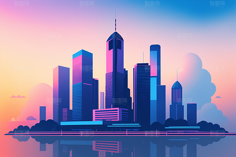 城市艺术都市插画