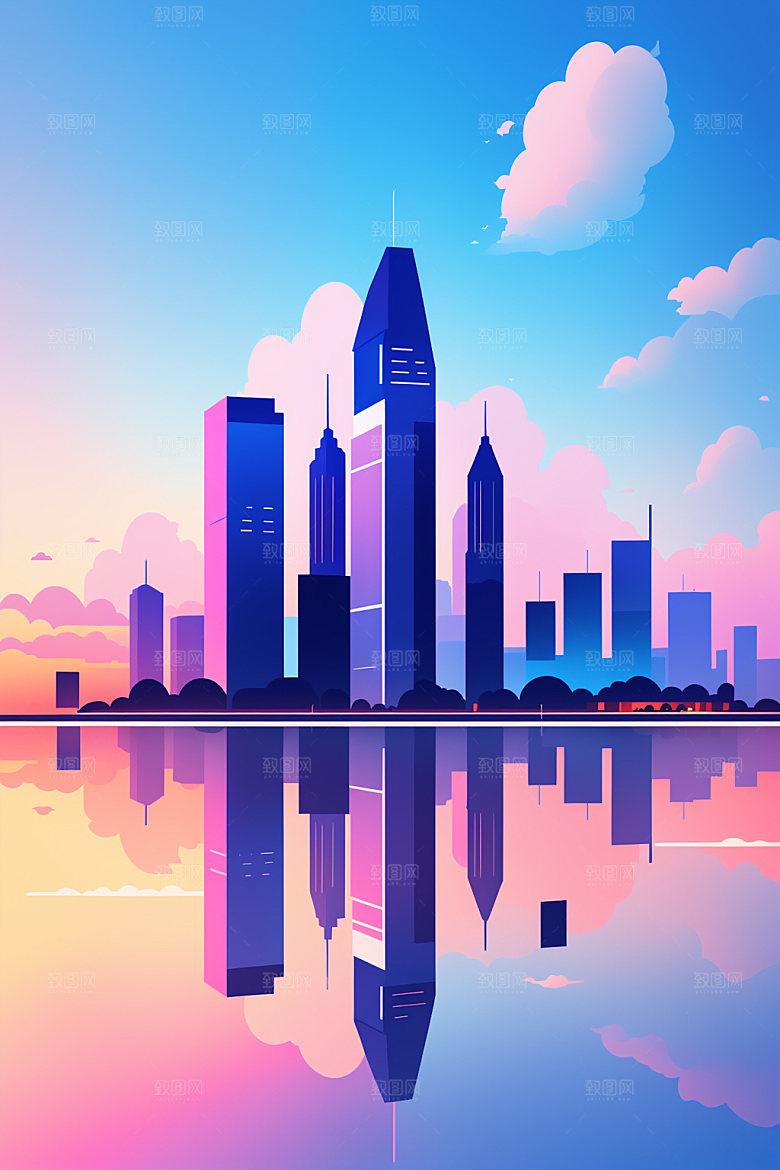 城市都市艺术插画