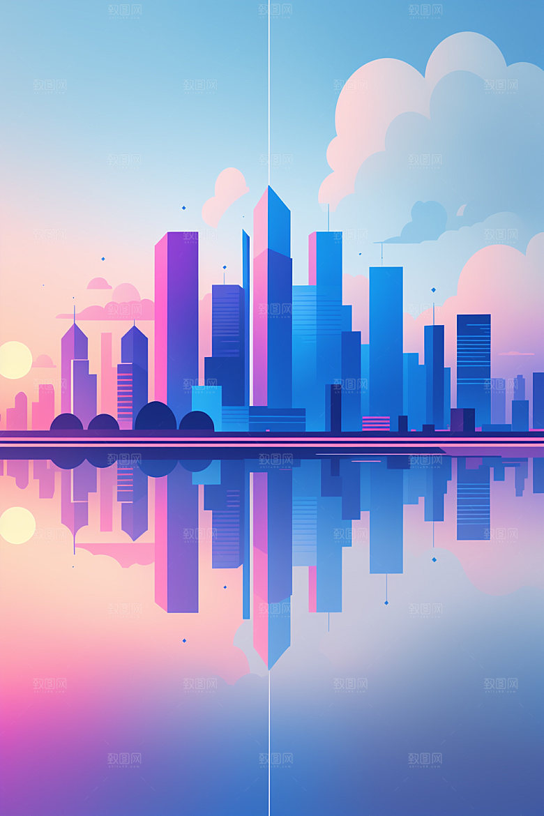 城市都市艺术插画