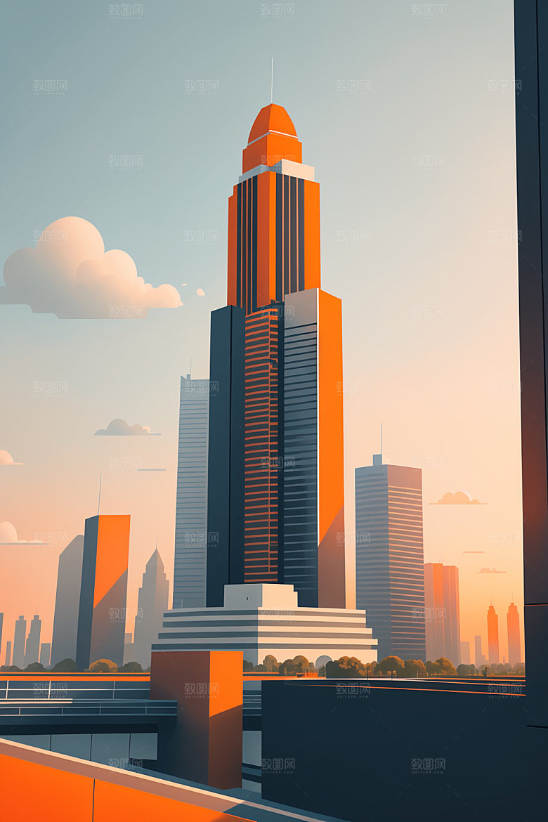 城市都市艺术插画