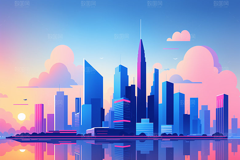 城市都市艺术插画