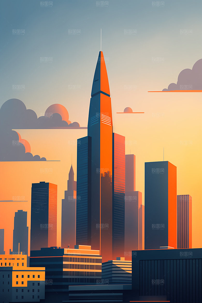 城市艺术都市插画