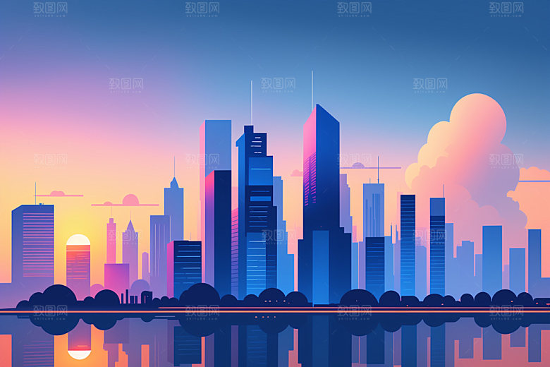 城市都市艺术插画