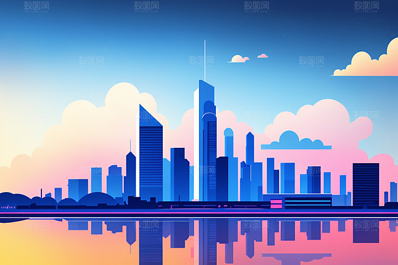 城市艺术地标插画