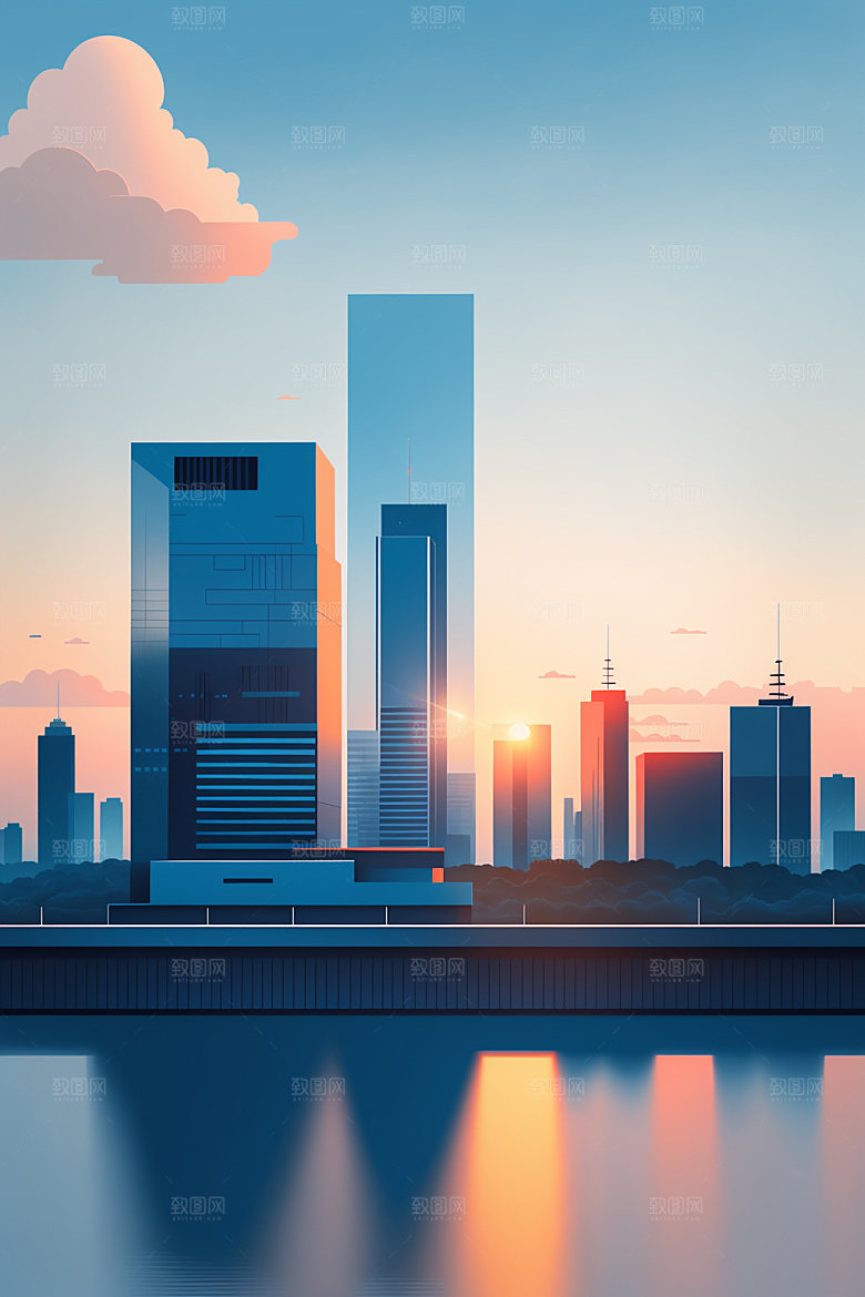 城市艺术都市插画