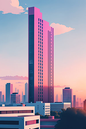 城市都市简约插画