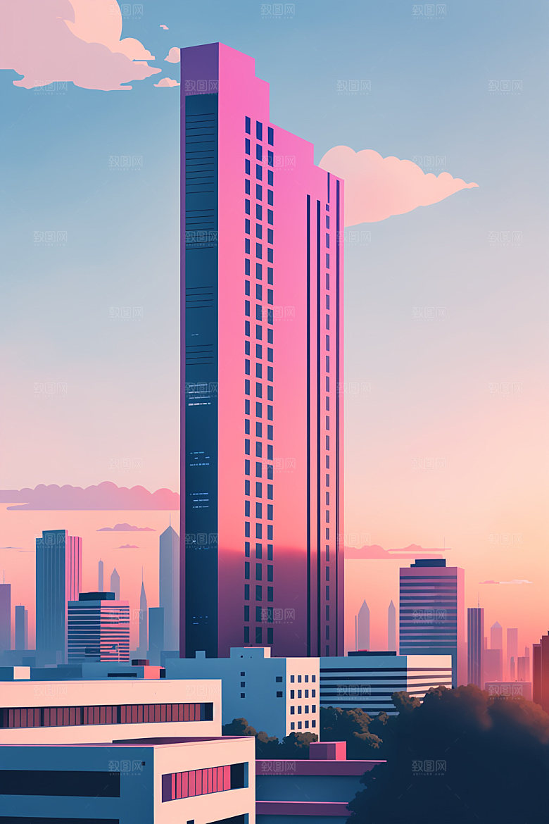 城市都市简约插画
