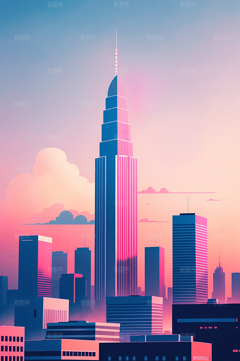 城市都市艺术插画