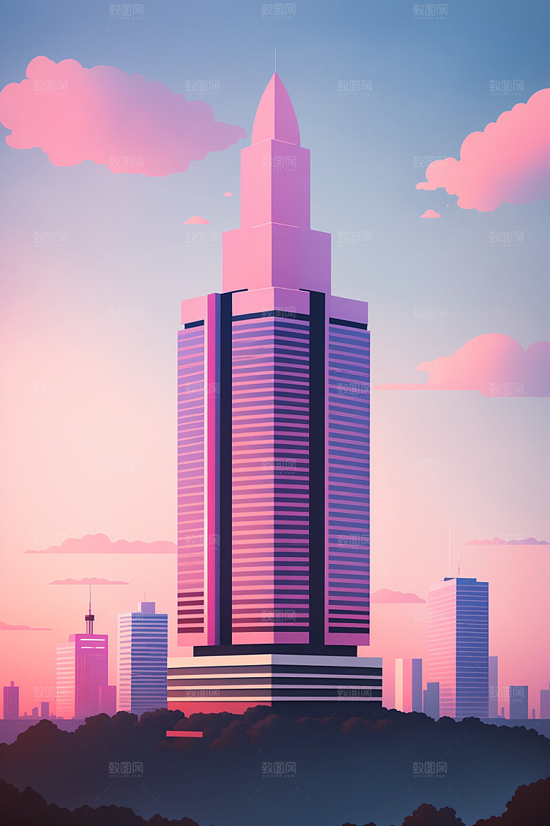 城市艺术扁平风插画
