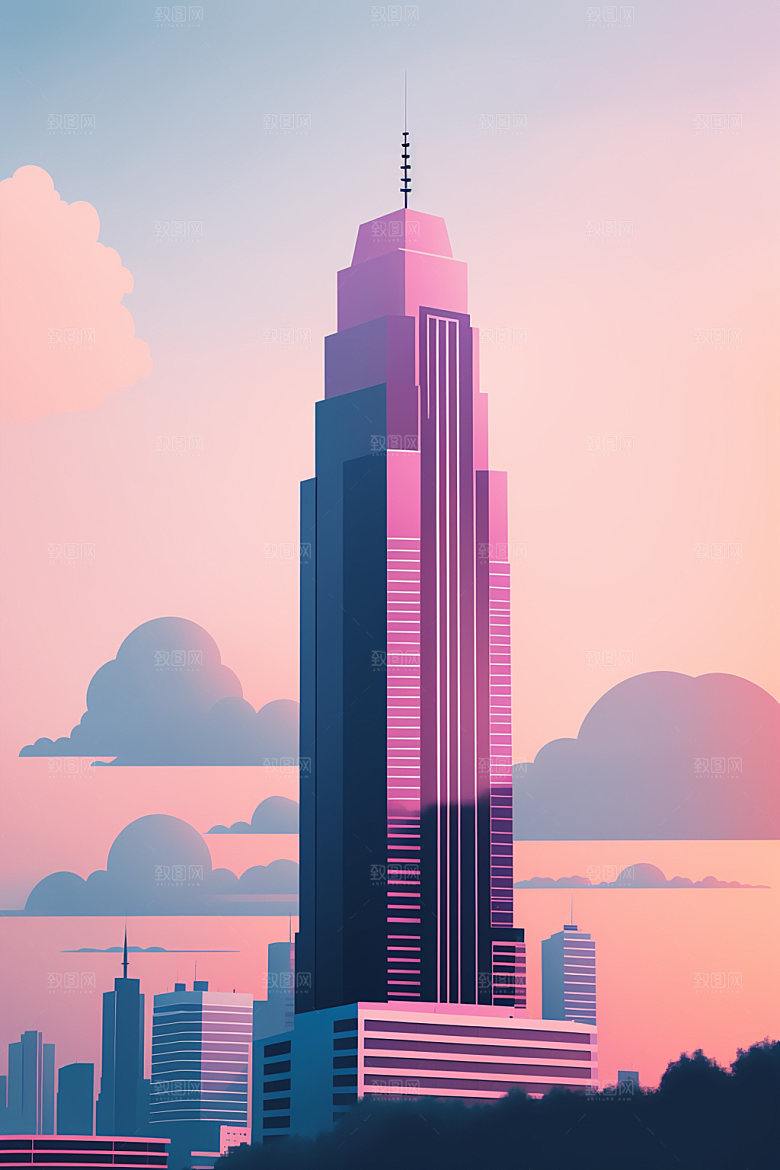 城市都市艺术插画
