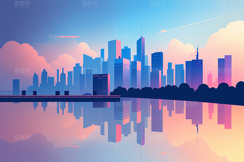 城市艺术都市插画