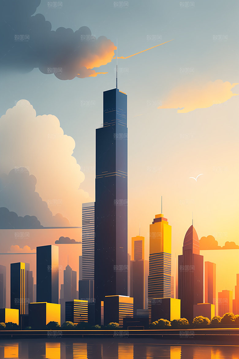 城市都市艺术插画