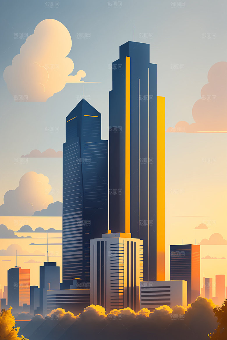 城市都市艺术插画