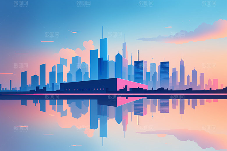 城市都市简约插画