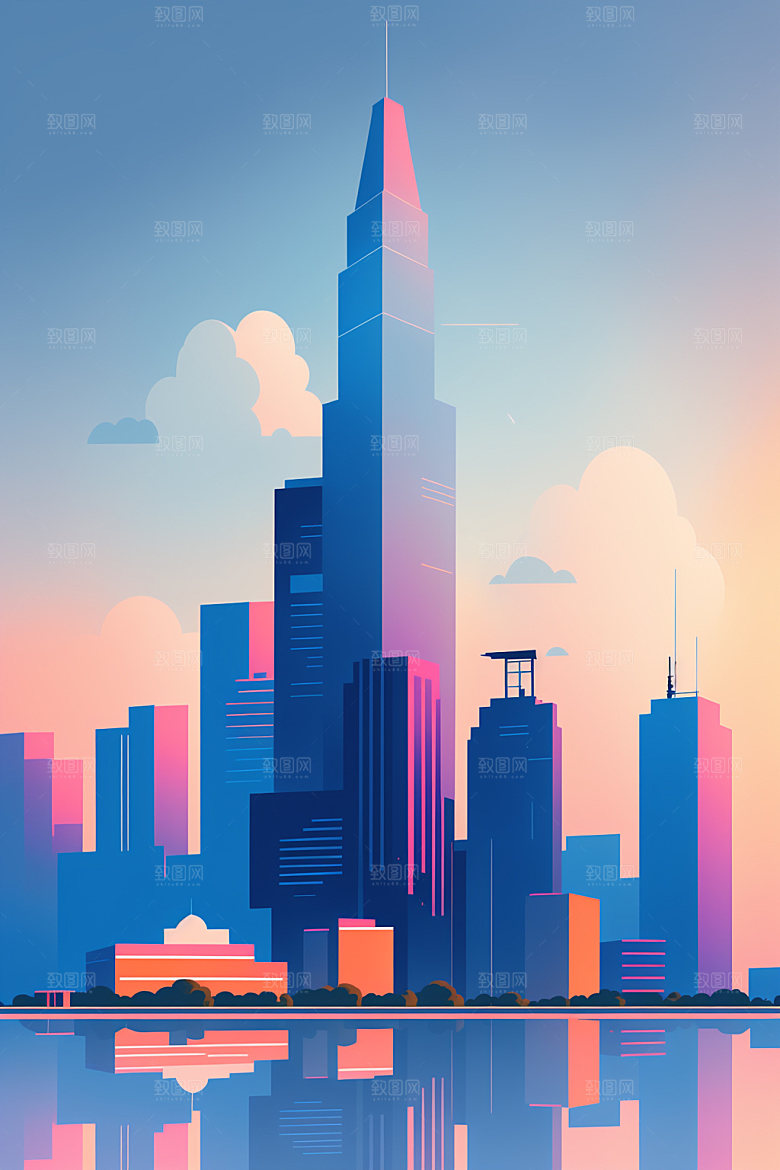 城市艺术都市插画